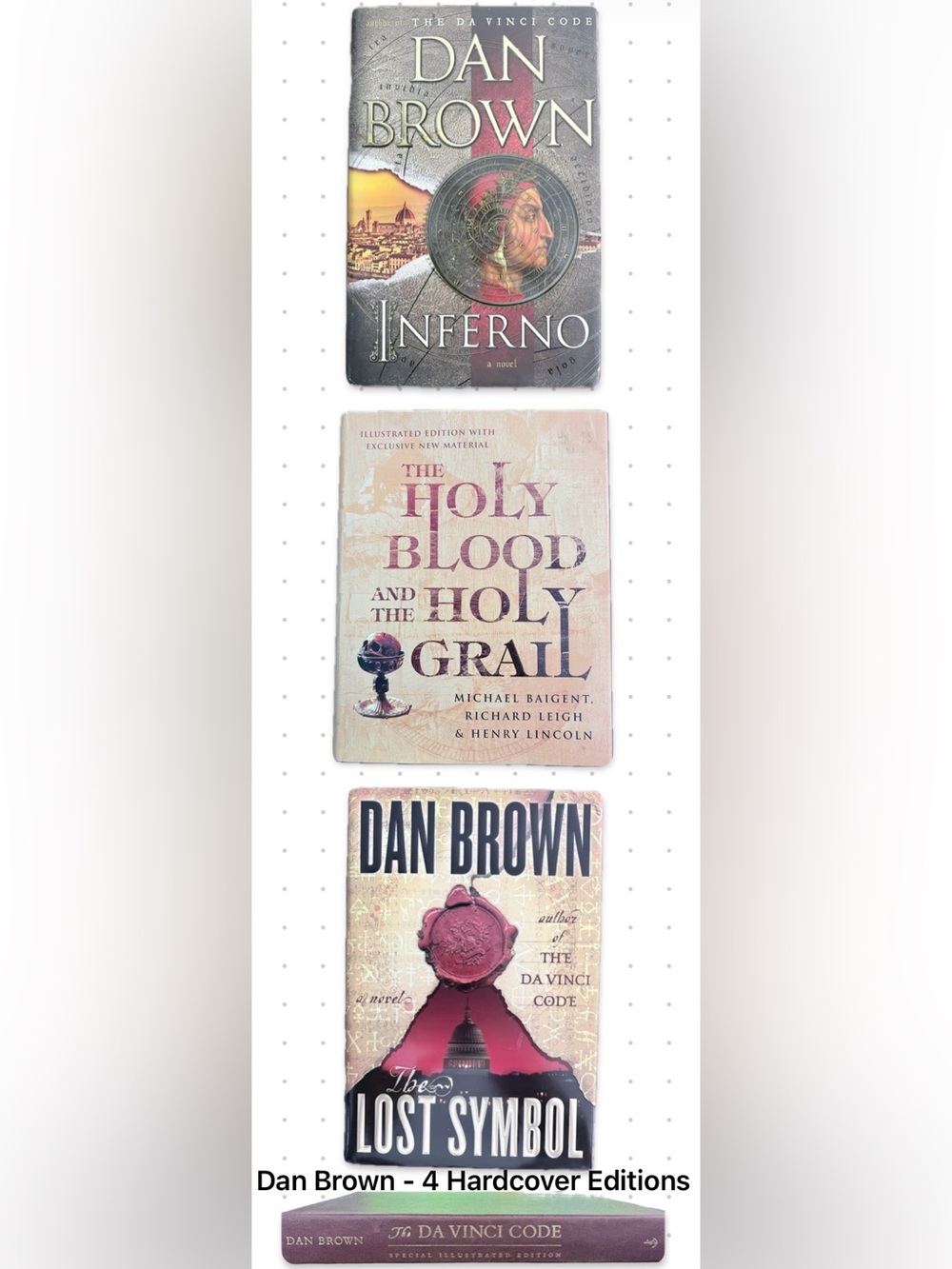 Dan Brown Hardcover Book bundle (4 books) - Da Vinci code illustrated edition